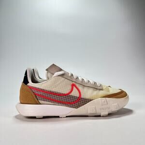 Nike Waffle Racer 2X White Bright Crimson Casual Shoes CK6647-101 Womens Size 7
